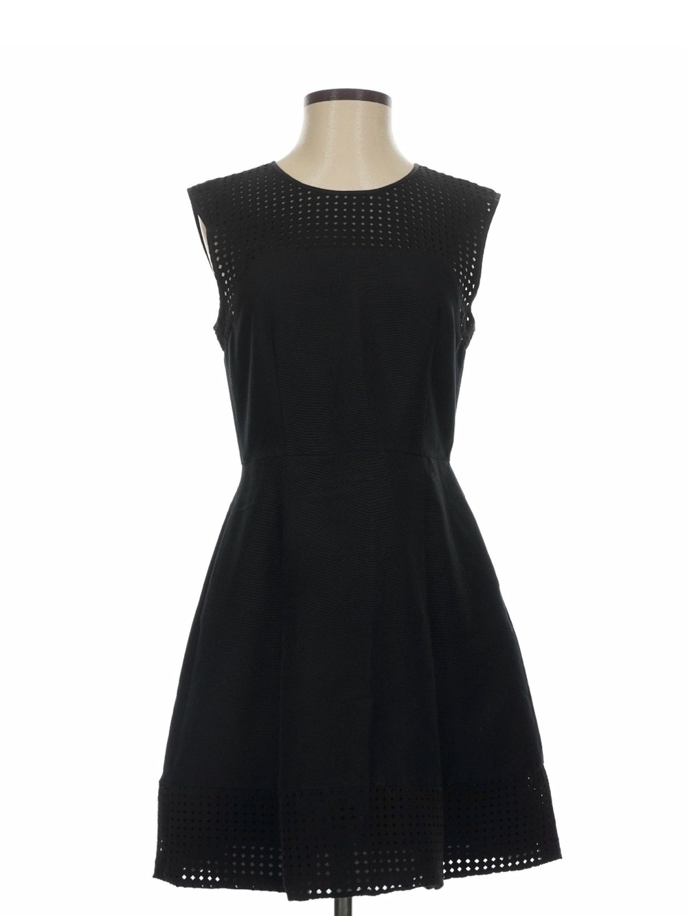 Jcrew Black Eyelet Fit-and-Flare Dress